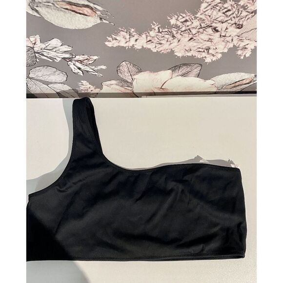 Good American Women’s Always Fits One Shoulder Bikini Top Black - Picture 5 of 8